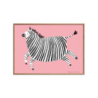 POSTER mit Rahmen Wild Apple - Zebra - Pink/Eichefarben, Holz/Papier (50/70cm) - Poster&Frame