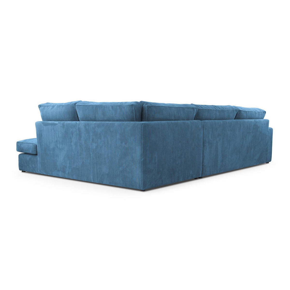 ECKSOFA Parma ohne Schlaffunktion, Cord-Stoff, Blau, Rechts - Blau/Schwarz, Textil (314/224cm) - Beautysofa