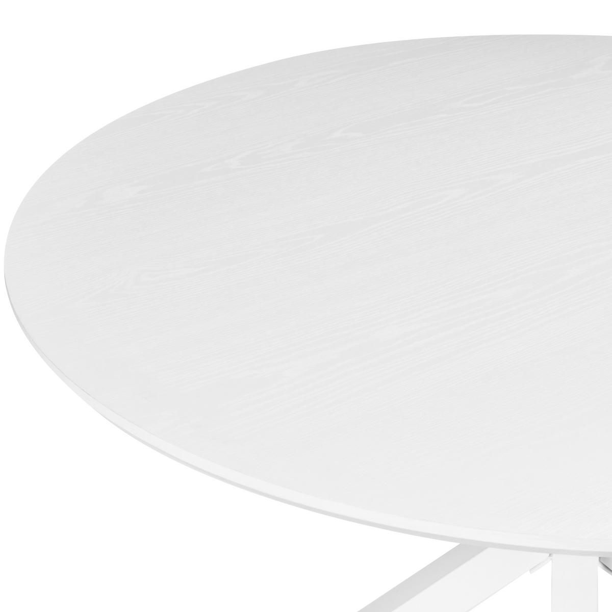 JÍDELNÍ STŮL Bílý 120/120 cm Fitzroy - bílá, kompozitní dřevo (120/120/75cm) - Beliani