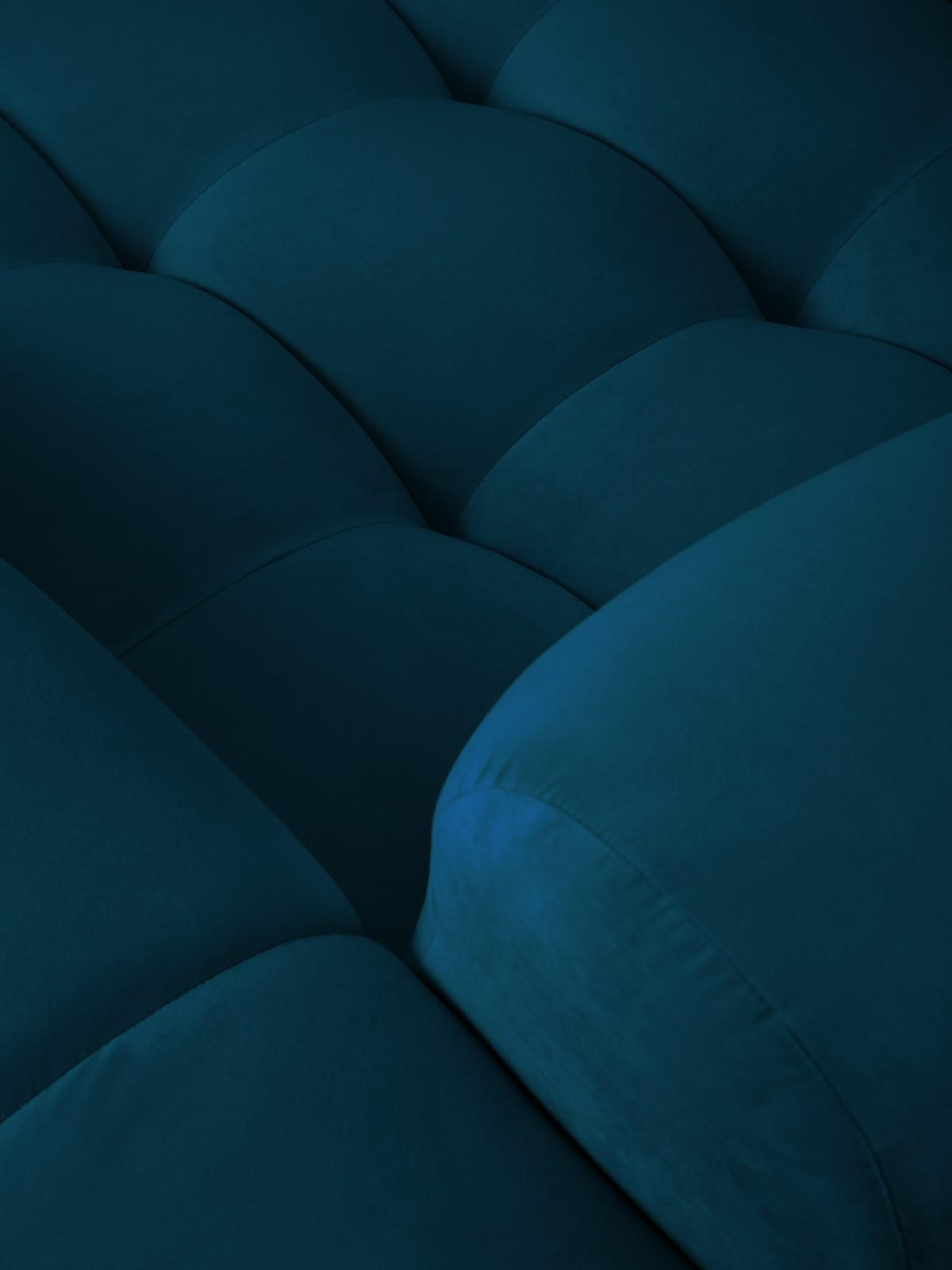 ECKSOFA rechts Kendal aus Samt marineblau 4 Sitzplätze - Blau, Textil (173/256cm) - Micadoni