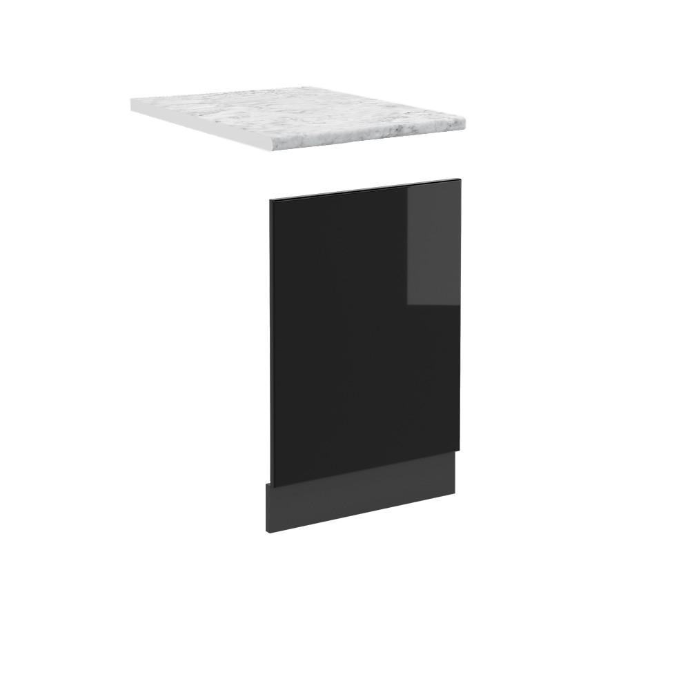 FRONTBLENDE R-Line Schwarz Hochglanz 45 cm, AP Marmor - Schwarz Hochglanz/Anthrazit, Holzwerkstoff (45/57.2/1.6cm) - Vicco