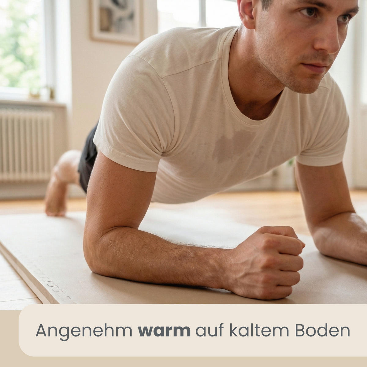 BODENSCHUTZMATTE, 50x50x2.5 cm, 4er Set, Beige/Braun - Beige, Kunststoff (50/50cm) - eyepower