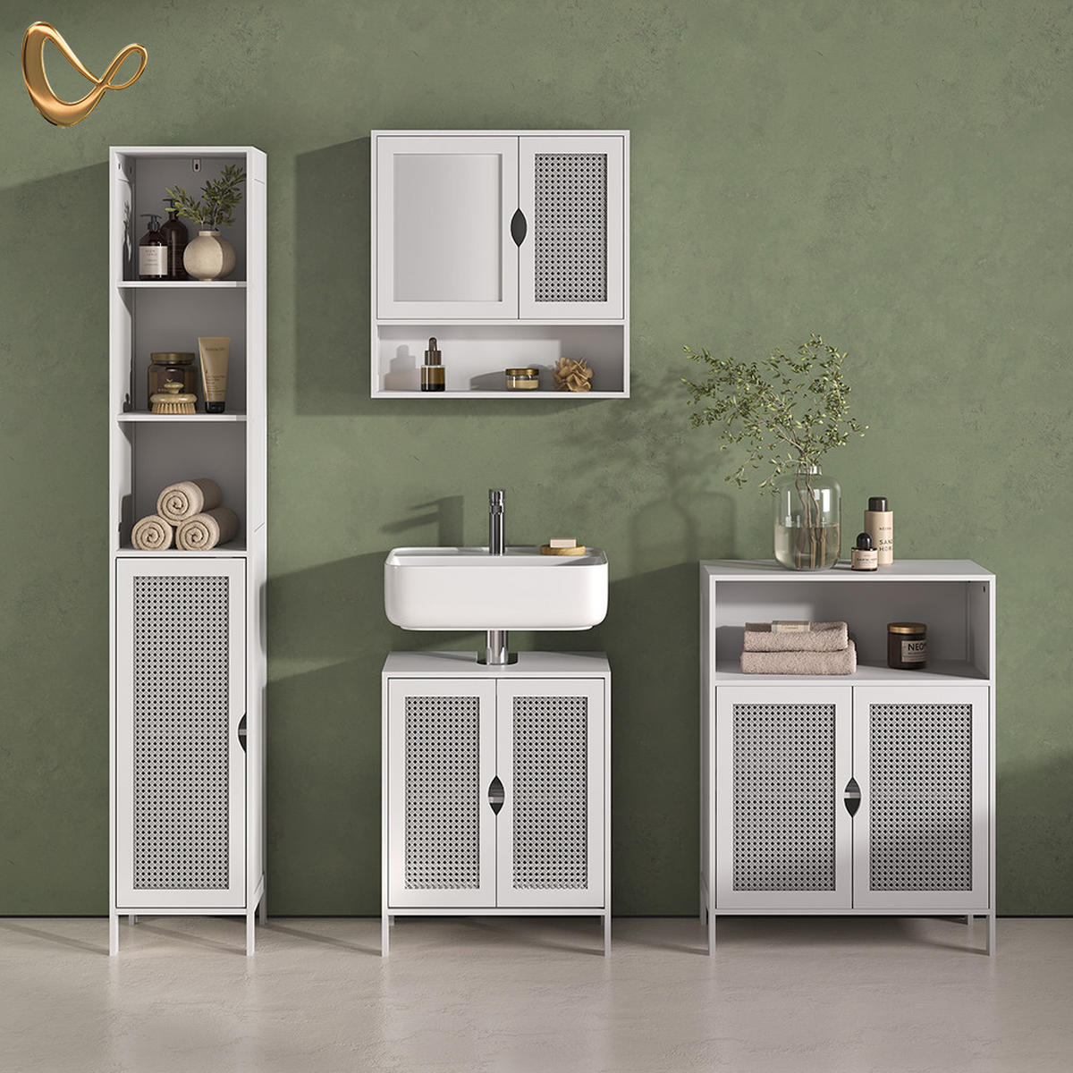 KOPALNIŠKA OMARICA Mincio, Bela, 30 x 170 cm z 1 vrati - bela, leseni material (30/170/29cm) - Livinity®