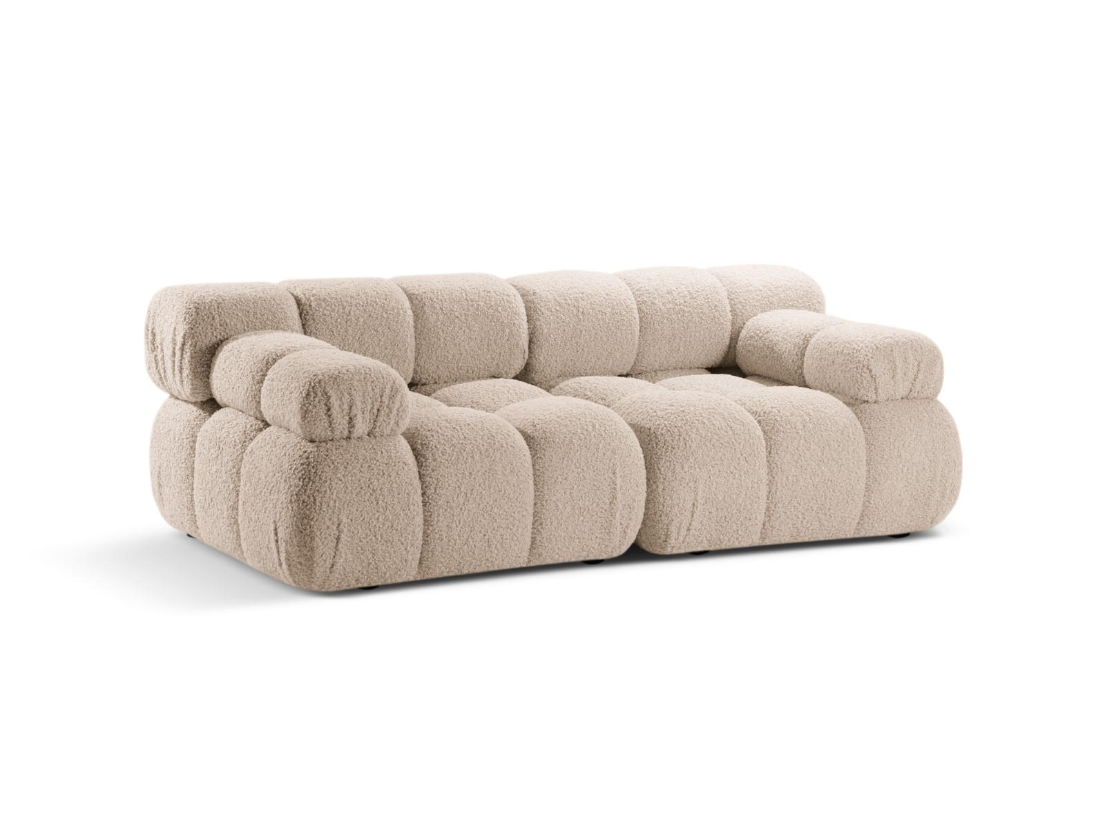 SOFA modular Bellis aus Boucle leichtes beige 2 Sitzplätze - Creme, Textil (94/70/188cm) - Micadoni