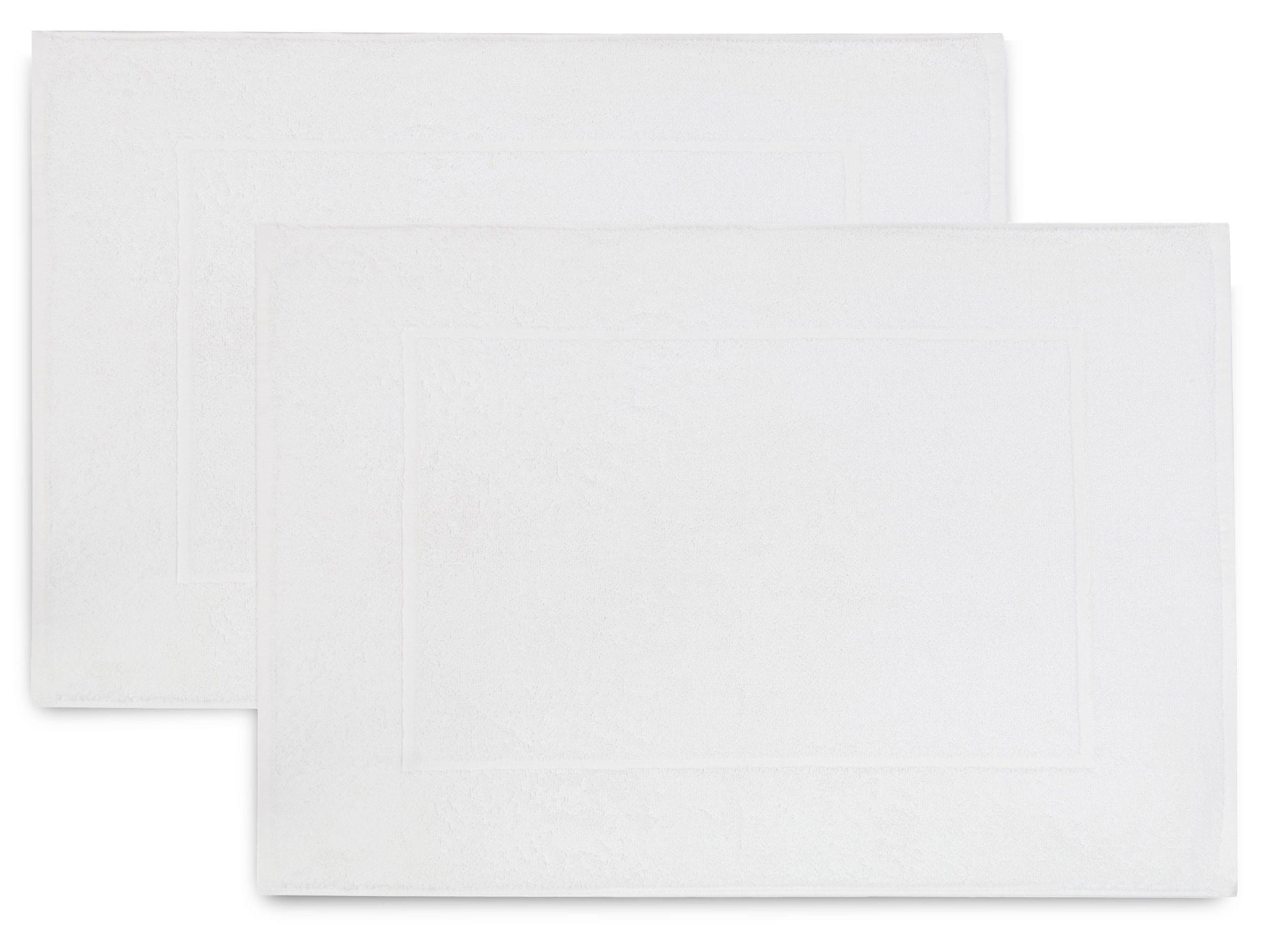 BADEMATTE, 2er-Set, 50x70 cm, 100% Baumwolle, Weiß - Weiß, Textil (50/70cm) - Zollner