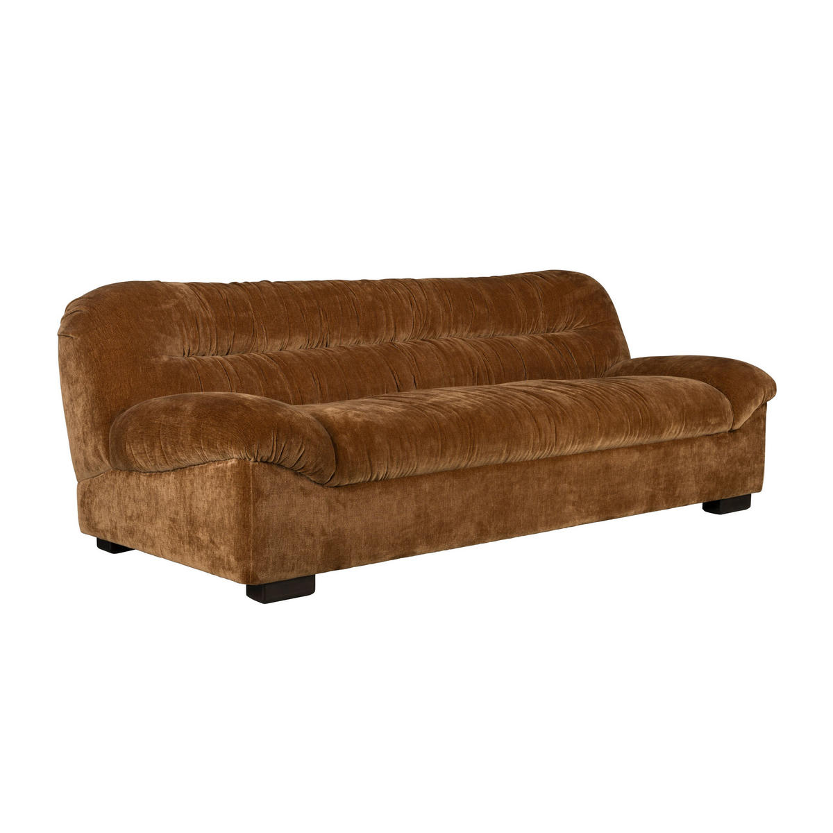 SOFA 3-SITZER Douglas Samt Cognac/ Braun - Braun, Kunststoff (214/78/102.5cm) - Dutchbone