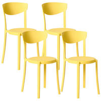 GARTENSTUHL 4er-Set Gelb Vieste - Gelb, Kunststoff (42/80/38cm) - Beliani