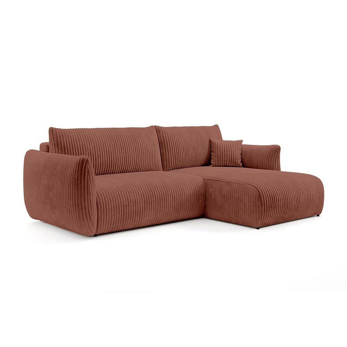 ECKSOFA ALLORO Terracotta - Terracotta, Textil (257/88/177cm) - Pillovely