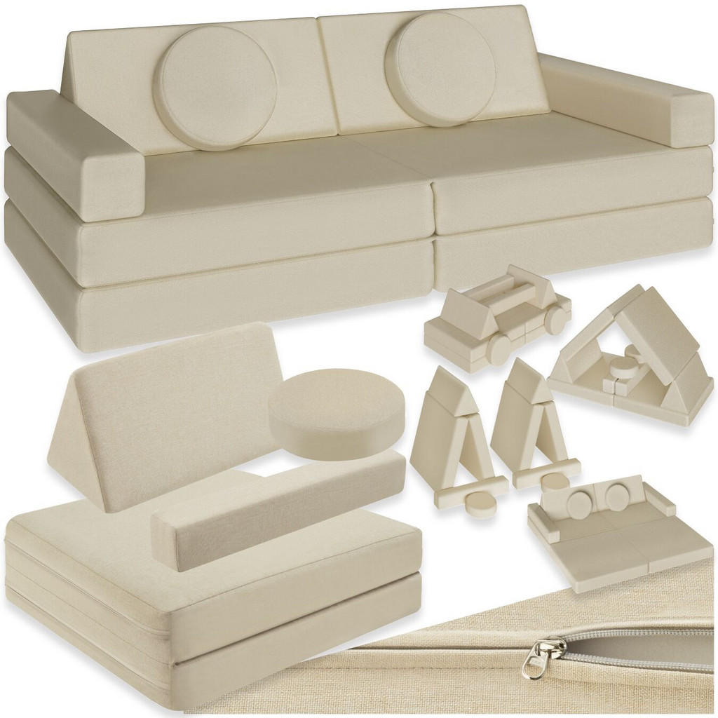 Thumbnail - tectake Spielsofa, Beige, Textil, Organisch, 160x56x80 cm, CE, Kinder- & Jugendzimmer, Kindermöbel, Kindersitzmöbel & -t...