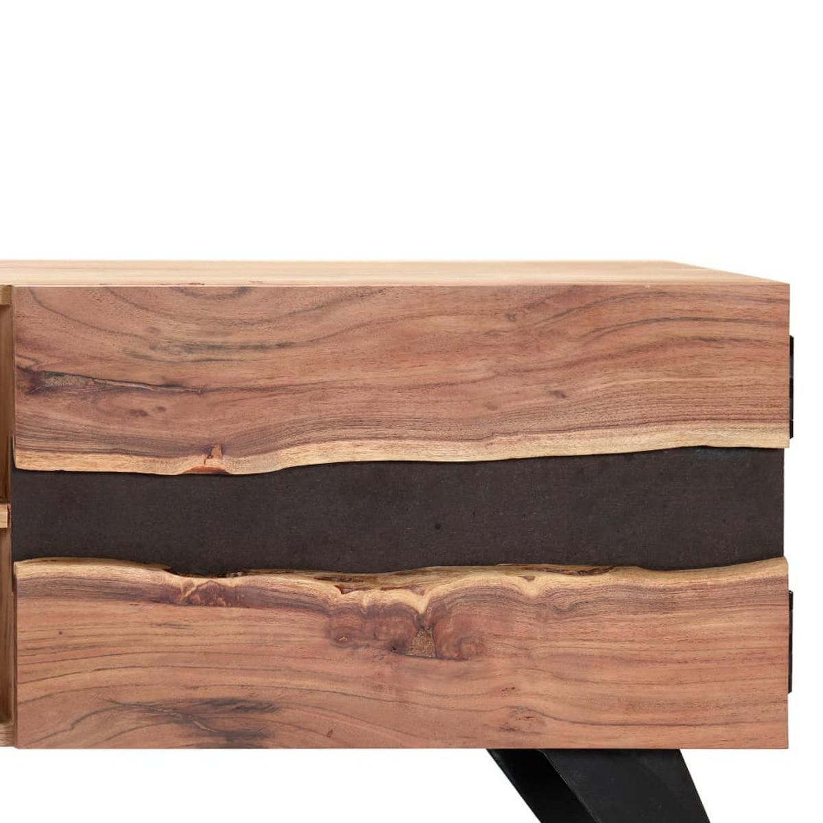 TV-SCHRANK 140X30X45 CM MASSIVHOLZ AKAZIE - Braun, Holz (140/45/30cm) - vidaXL