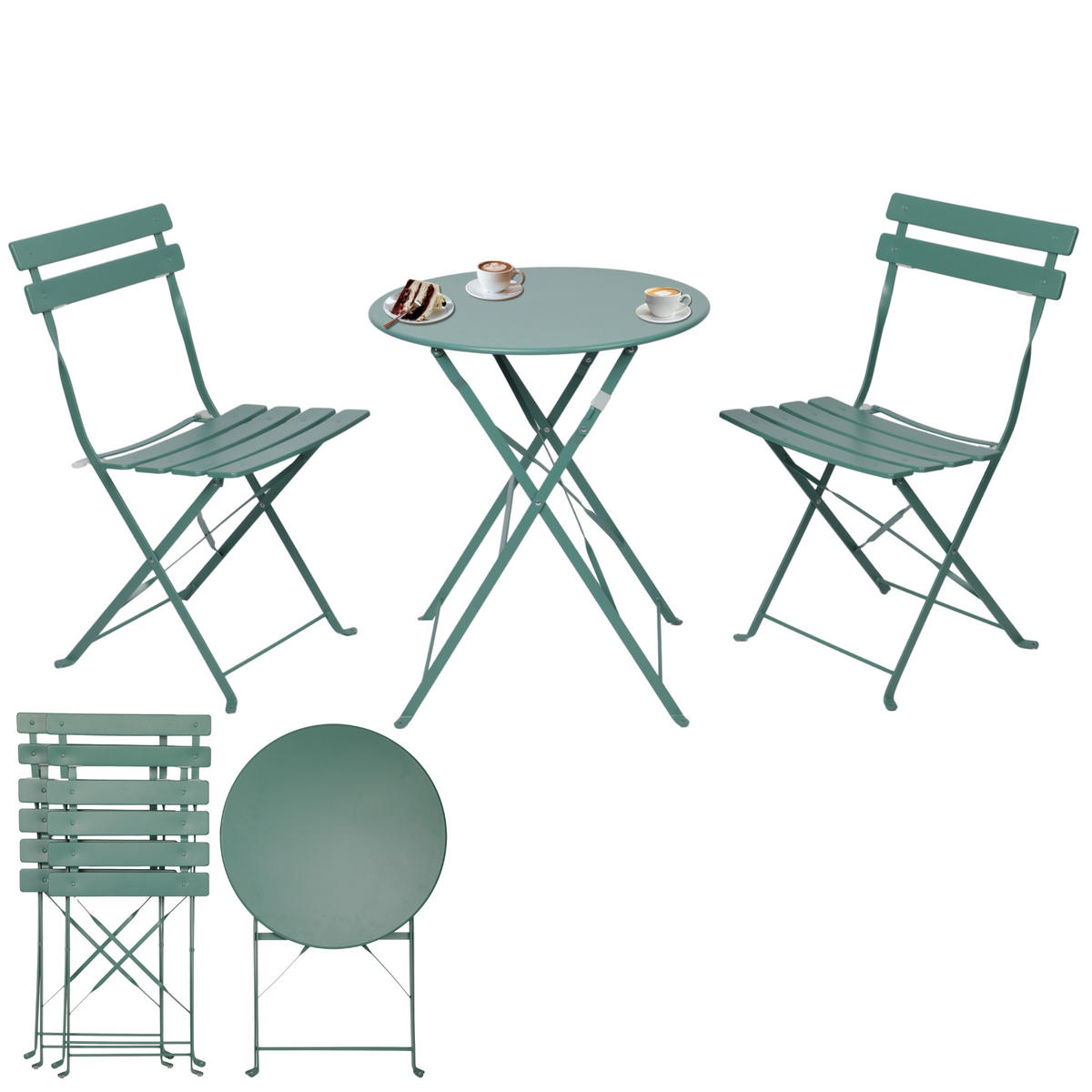 BISTRO SET Grün - Grün, Metall - Albatros