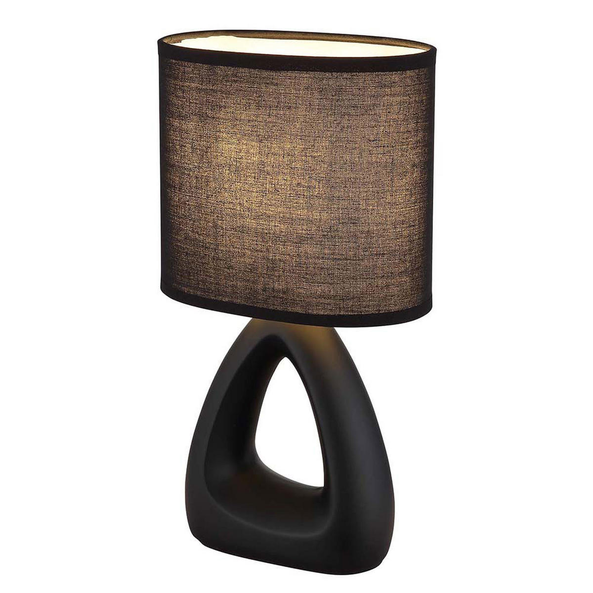 TISCHLEUCHTE Keramik Schwarz Textil - Schwarz, Textil (17/10/30cm) - Globo Lighting