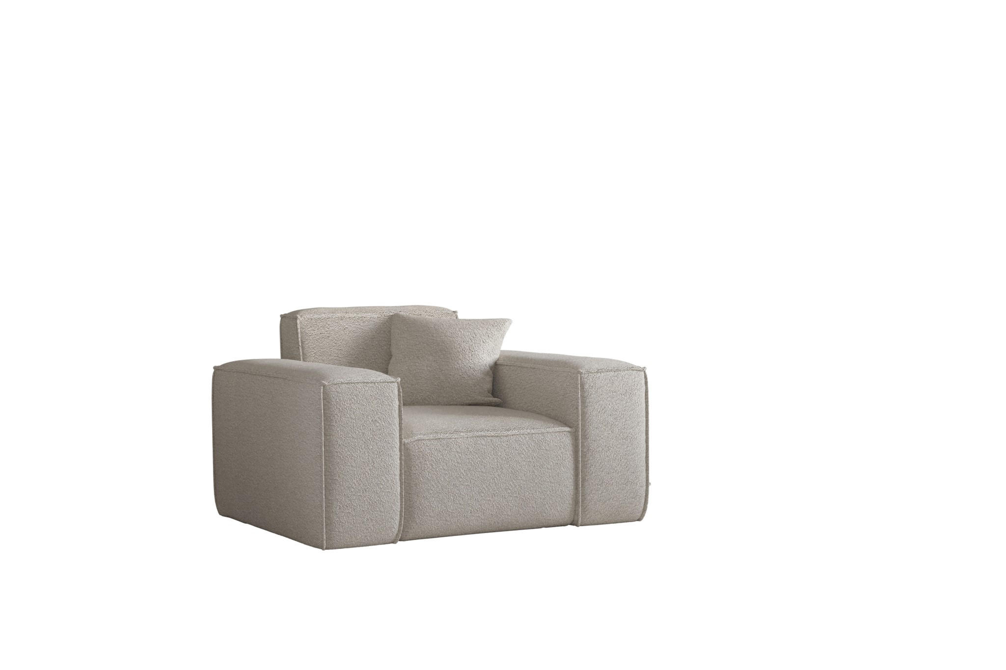 SESSEL Celes Premium Ascot Bukla - Beige, Holzwerkstoff/Textil (121/73/88cm) - Fun Möbel
