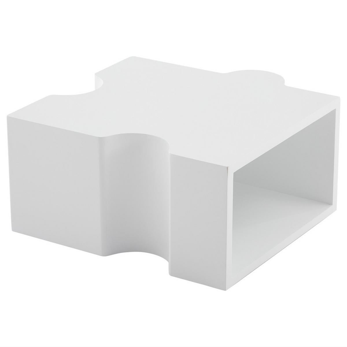 2-TEILIGER COUCHTISCH SET Modulare Puzzle-Form Weiß Wohnzimmer Tische - Weiß, Holz (73/73/40cm) - FLIEKS