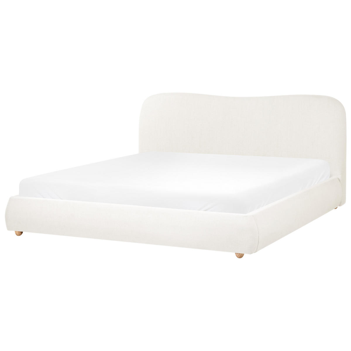 BETT mit Stauraum 180/200 cm Stoff Cremeweiß Blagnac - Creme, Textil (180/200cm) - Beliani