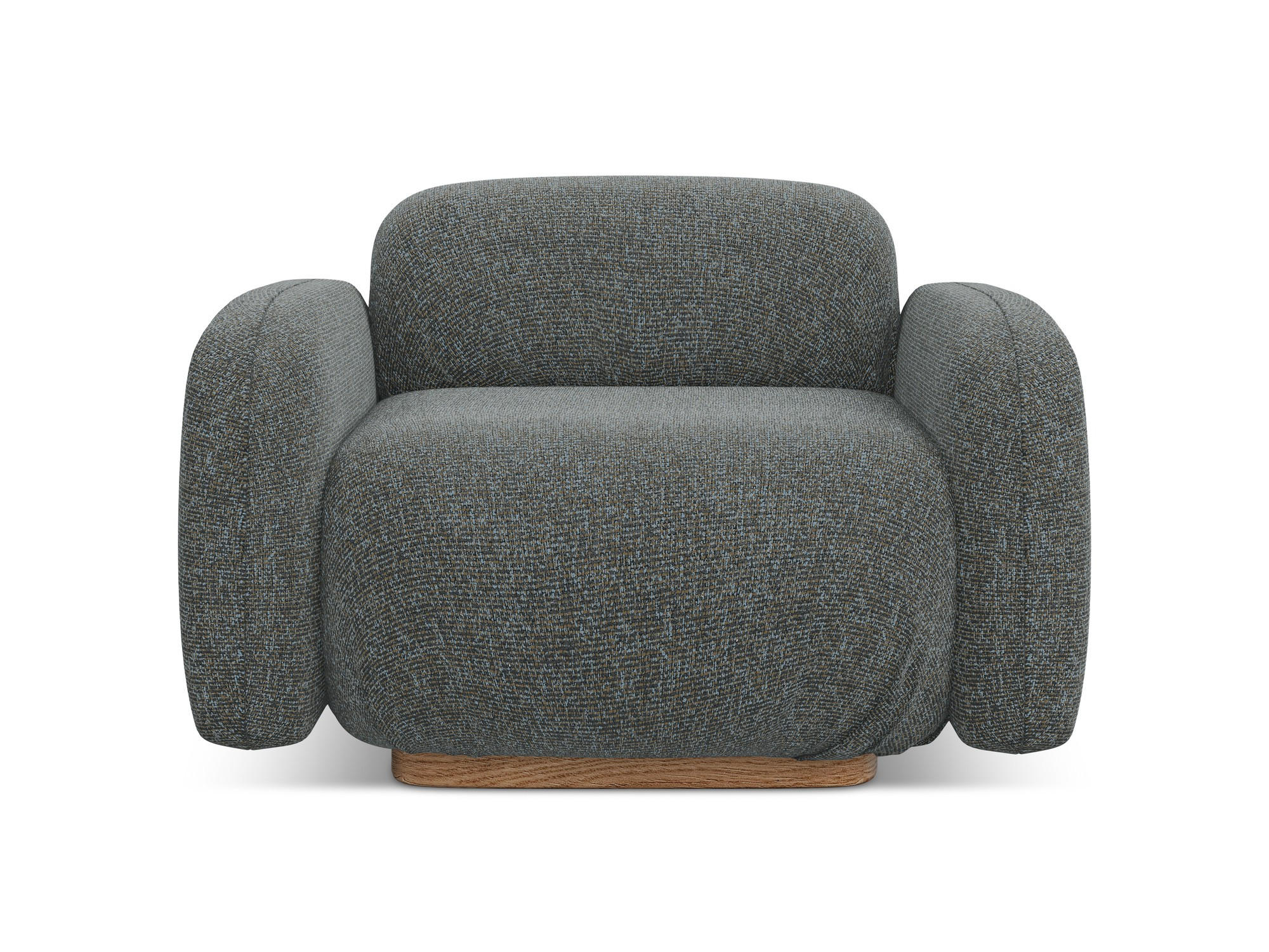 SESSEL Strukturstoff Stoff Grau - Dunkelgrau/Braun, Holz/Textil (110/73/95cm) - Makamii