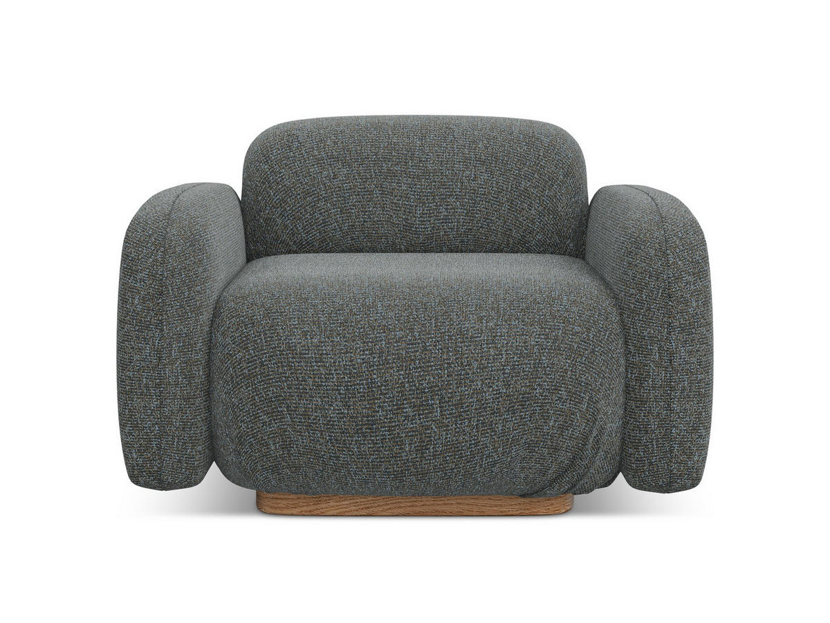 SESSEL Strukturstoff Stoff Grau - Dunkelgrau/Braun, Holz/Textil (110/73/95cm) - Makamii