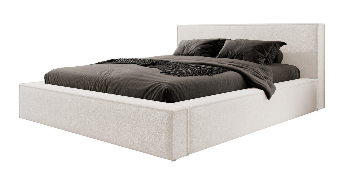 POLSTERBETT Bocalio Cremeweiß Boucle 180 cm - Creme, Textil (180/200cm) - Selsey