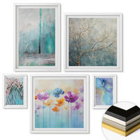 WANDBILDER 5er-Set - 50x50 cm & 20x30 cm & 40x60 cm Weißer Rahmen - Leuchtturm, Landschaft, Mädchen, Pferd - Weiß, Kunststoff (40/60cm) - ArtPrintCave