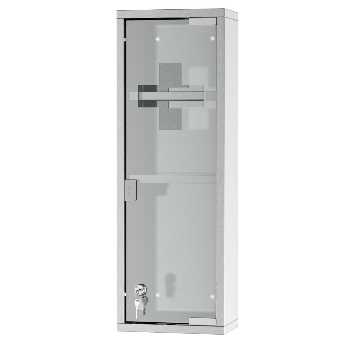 MEDIZINSCHRANK, Mattglas, 430 Edelstahl+gehärtete Glastür, Silber - Silberfarben, Glas (12/58/20cm) - Kleankin