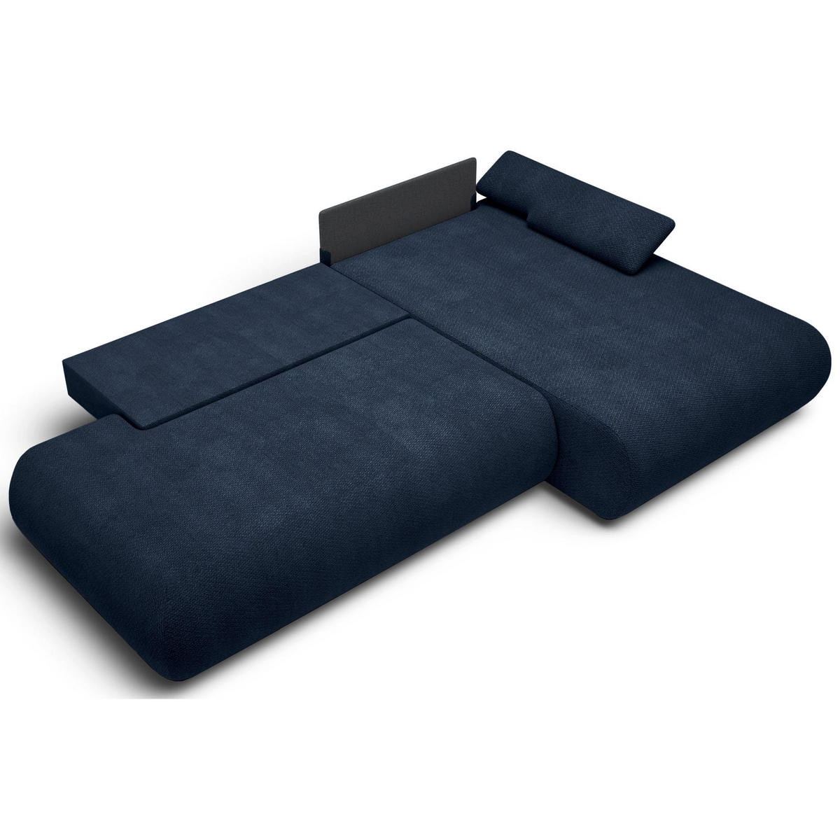 ECKSOFA Armone Dunkelblau Chenille - Schwarz/Dunkelblau, Kunststoff/Textil (173.5/286cm) - Selsey