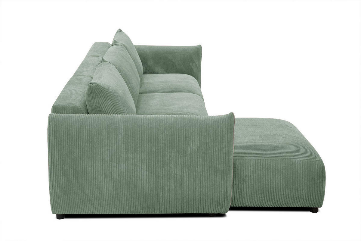 ECKSOFA TAUER 5-Sitzer, mintgrün - Schwarz/Mintgrün, Holzwerkstoff/Kunststoff (173/294cm) - Courtois Laville