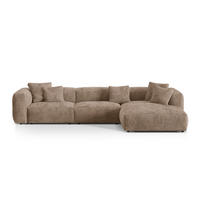 ECKSOFA modular rechts Martina aus Cord eichel 3 Sitzplätze - Rotbraun, Textil (176/332cm) - Micadoni
