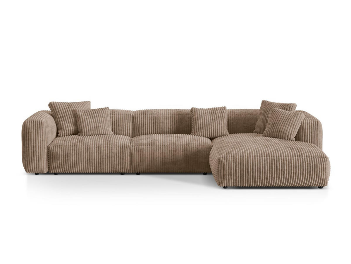 ECKSOFA modular rechts Martina aus Cord eichel 3 Sitzplätze - Rotbraun, Textil (176/332cm) - Micadoni
