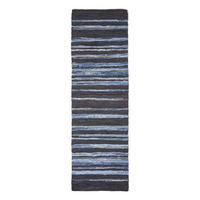 TEPPICHLÄUFER Texas, Leder & Denim 66/200 cm - Blau, Textil (66/200cm) - Homescapes