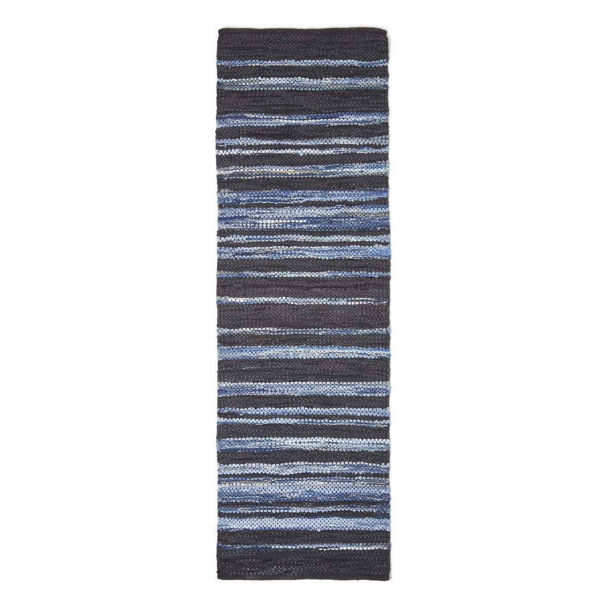 TEPPICHLÄUFER Texas, Leder & Denim 66/200 cm - Blau, Textil (66/200cm) - Homescapes