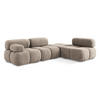 ECKSOFA Rechts Chenille Stoff Beige - Beige/Schwarz, Kunststoff/Textil (285/190cm) - Makamii