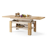 COUCHTISCH rechteckig Eiche Artisan - Beige ausziehbar höhenverstellbar - Eichefarben/Beige, Holzwerkstoff (65/130/58cm) - designimpex