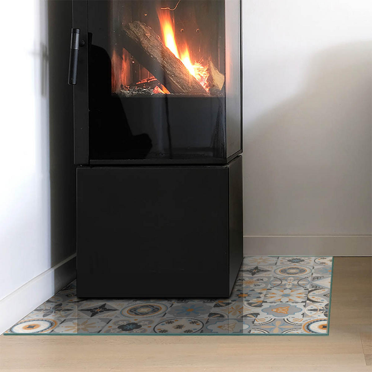 GLASPLATTE für Kamin 60x60 cm Grau - Grau, Glas (60/60/0.4cm) - ArtPrintCave