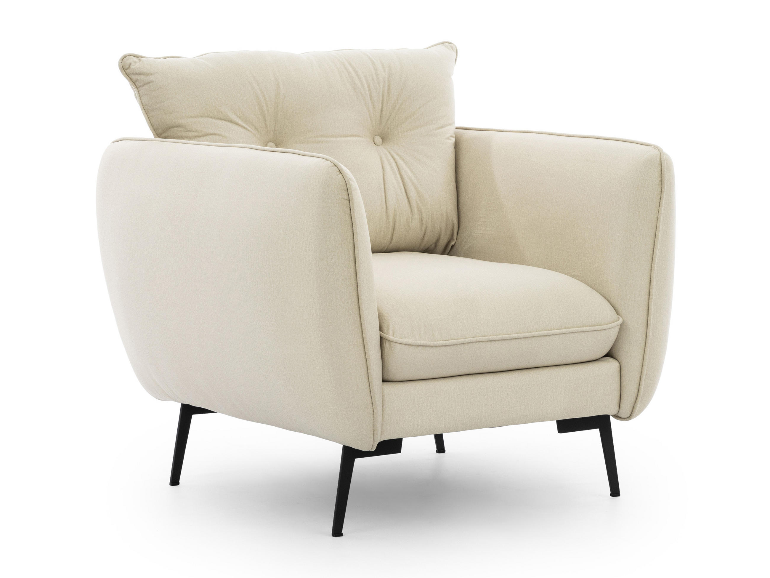 SESSEL Nordloft Beige Samt - Beige/Schwarz, Holz/Textil (101/86/100cm) - S-Style Möbel