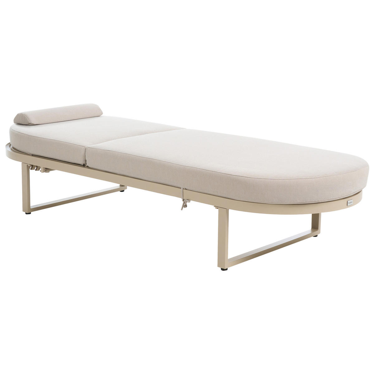 ȘEZLONG cu pernă metal bej Roncolo - bej/negru, metal (128/40/70cm) - Beliani