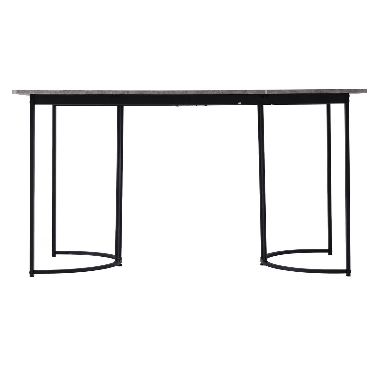ESSTISCH 140x80 rechteckig mit Marmor-Optik und Metallgestell für Küche und Wohnzimmer, grau - Grau, Holzwerkstoff (140/80/75cm) - Luhomfu
