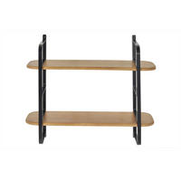 WANDREGAL Massives Mangoholz Schwarzes Metall B70 cm AKINA - Eiche Bianco, Holz (25/60/70cm) - Miliboo