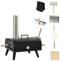 PIZZAOFEN DE-13768 tragbar mit Klappbeinen und Thermometer - Schwarz, Metall (40/72/81cm) - ComfortXL