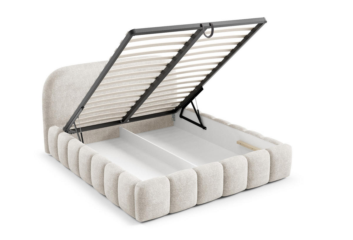 POLSTERBETT mit Stauraum 140x200 cm in Creme - Creme, Textil (140/200cm) - Home Collective