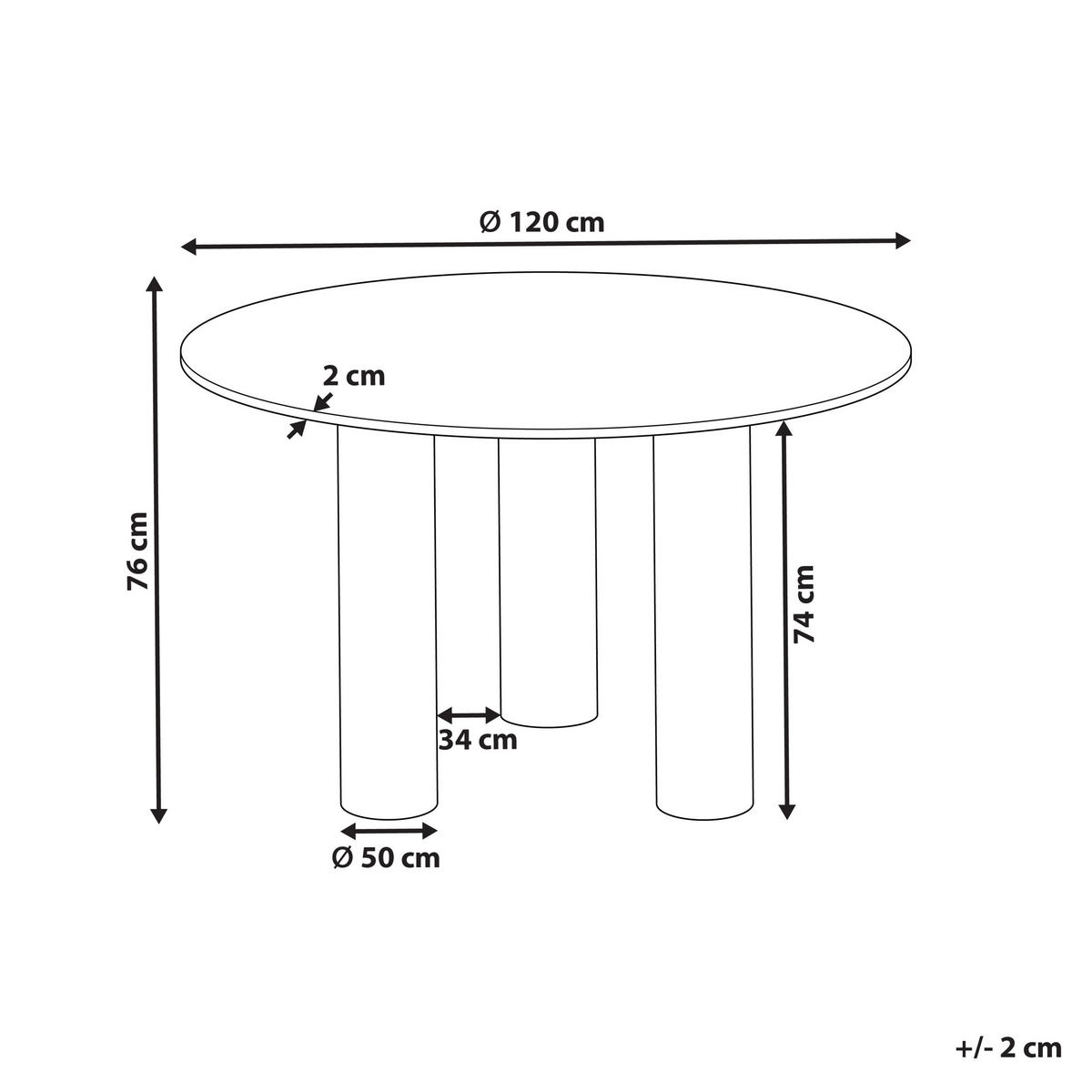 ESSTISCH 120/76 cm Dunkelbraun Rund Orin - Dunkelbraun, Holzwerkstoff (120/120/76cm) - Beliani