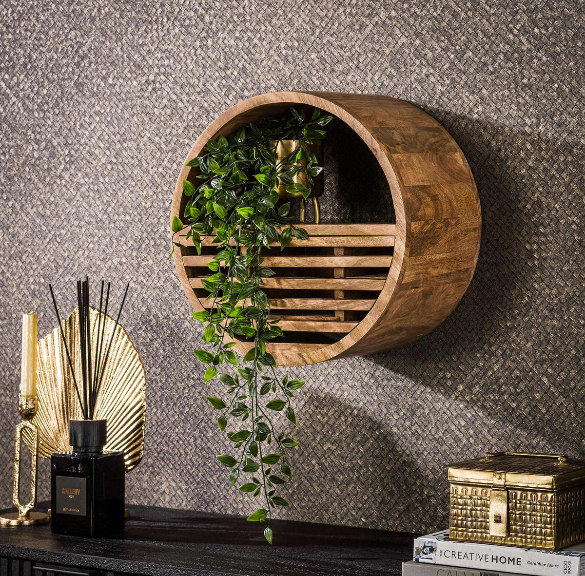 WANDREGAL Tweak Beige 25/40/ 40 cm - Braun, Holz (40/40/25cm) - Hoyz Collection