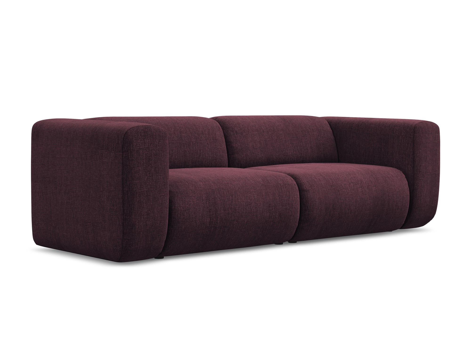 3-SITZER SOFA Chenille Stoff Rot - Rot/Weinrot, Kunststoff/Textil (228/70/89cm) - Makamii