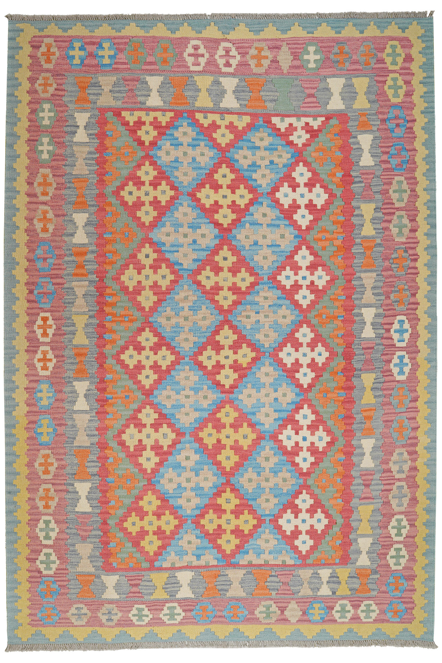 HANDWEBTEPPICH Kelim Gashgai Rot 259/178 cm - Rot, Textil (178/259cm) - Looma