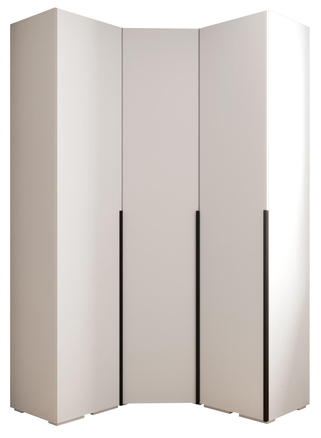 Abiks Möbel Garderoben-Set Weiß, Schwarz 131.7x236.7x47 cm