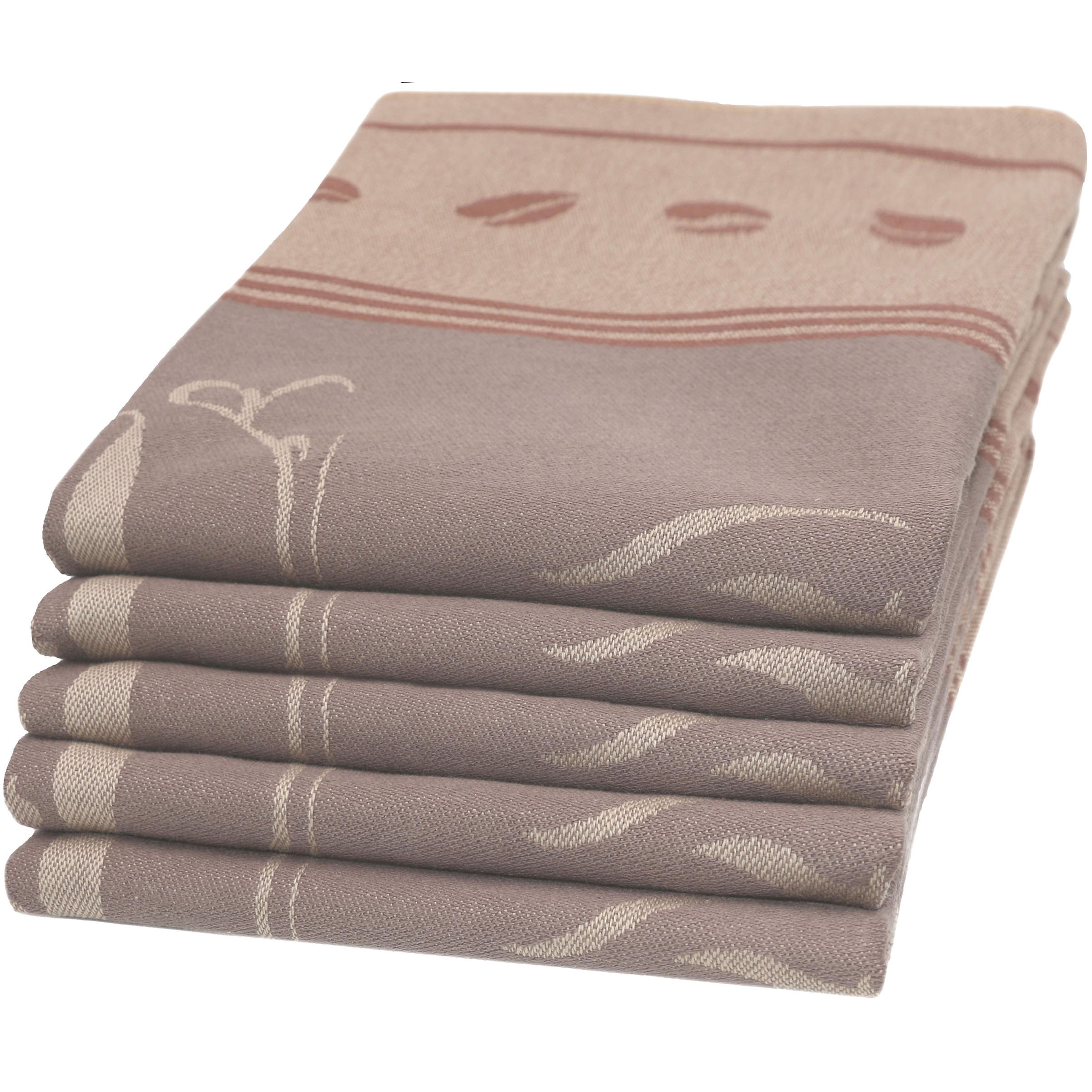 GESCHIRRTÜCHER, 5er-Set, 50x70 cm, 100% Baumwolle, Braun - Braun, Textil (50/70cm) - Zollner