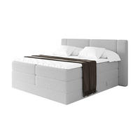 BOXSPRINGBETT mit Matratze H3/H4 - EVON KING - 140x200 cm Hellgrau - Hellgrau, Holzwerkstoff (140/200cm) - ALTDECOR