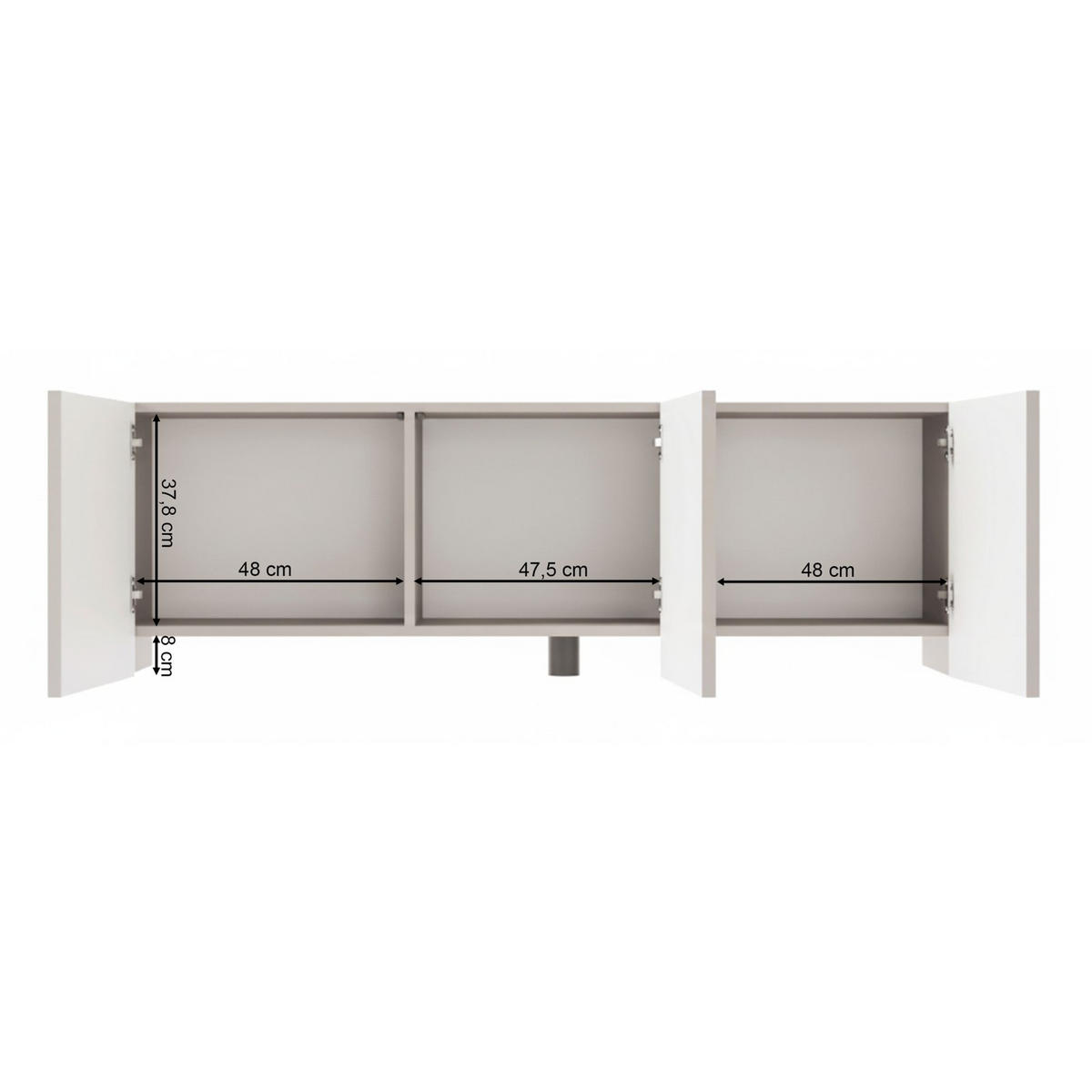TV stolík Arkadia kašmírovo sivý 150/49/35 cm - kašmírová/taupe, kompozitné drevo (150/49/35cm) - Selsey