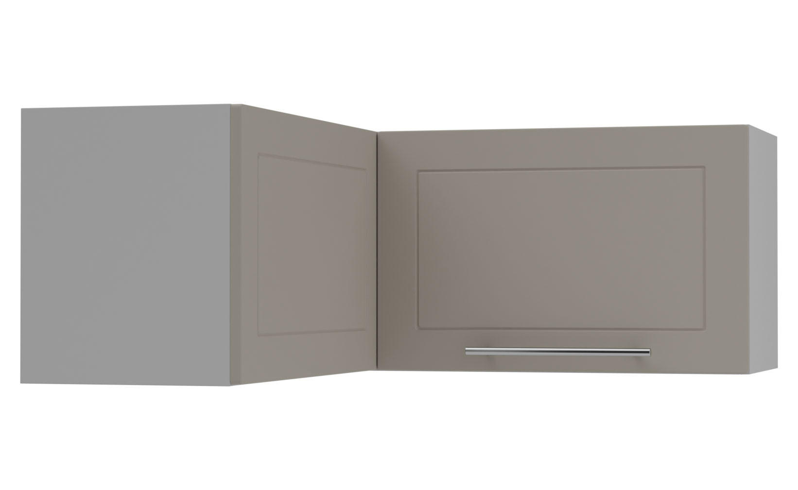 ECKHÄNGESCHRANK Kvantum W14/90/36 Beige Matt / Grau Matt 90 / 90 / 36cm - Beige/Grau, Holz/Holzwerkstoff (90/36/90cm) - Feldmann-Wohnen