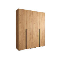 DREHTÜRENSCHRANK 236,7/200/47 4-türig - Alteiche/Goldfarben, Holz/Metall (200/236.7/47cm) - Abiks Möbel