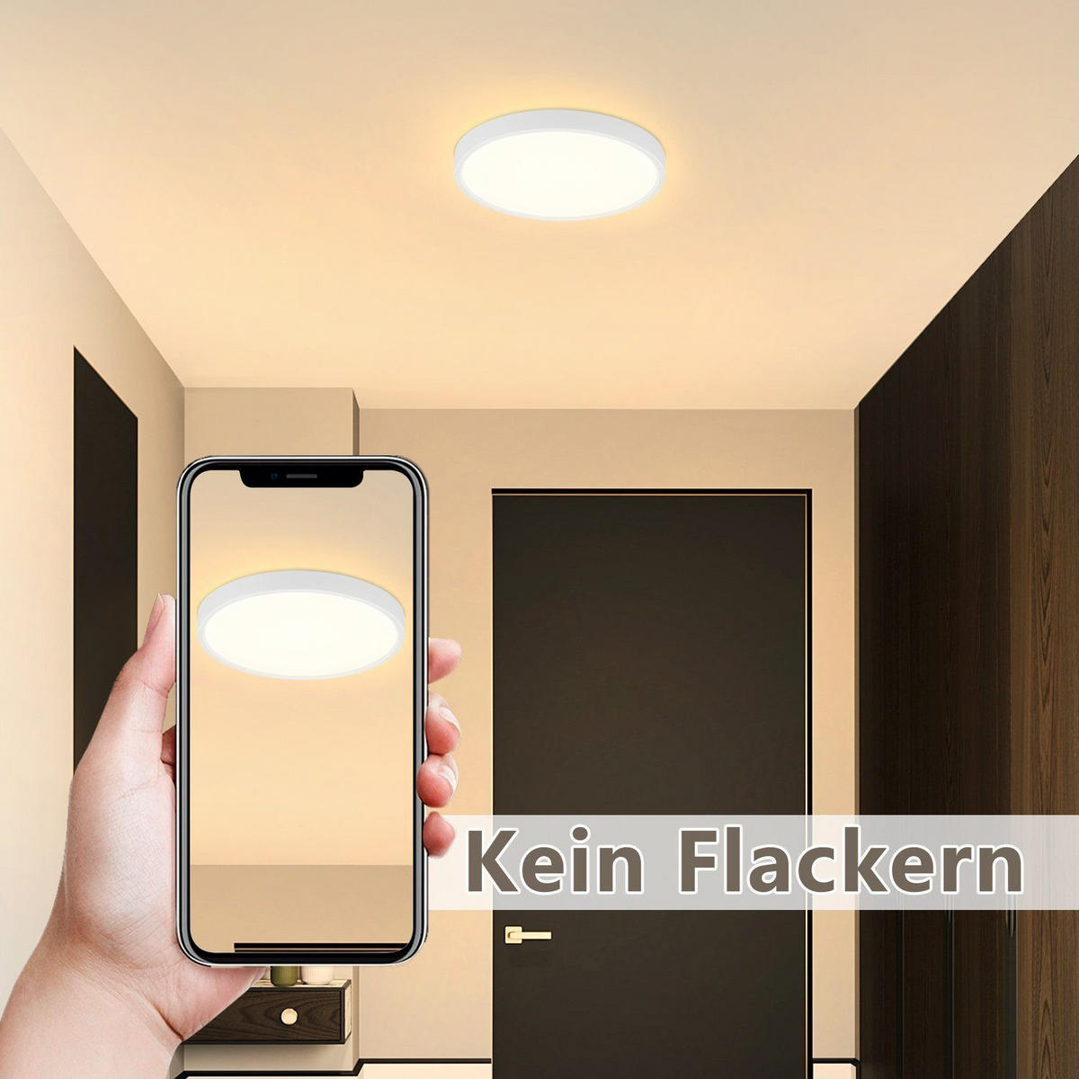 LED DECKENLEUCHTE Flach 17/17/2.5 - Weiß, Kunststoff (17/17/5cm) - Nettlife
